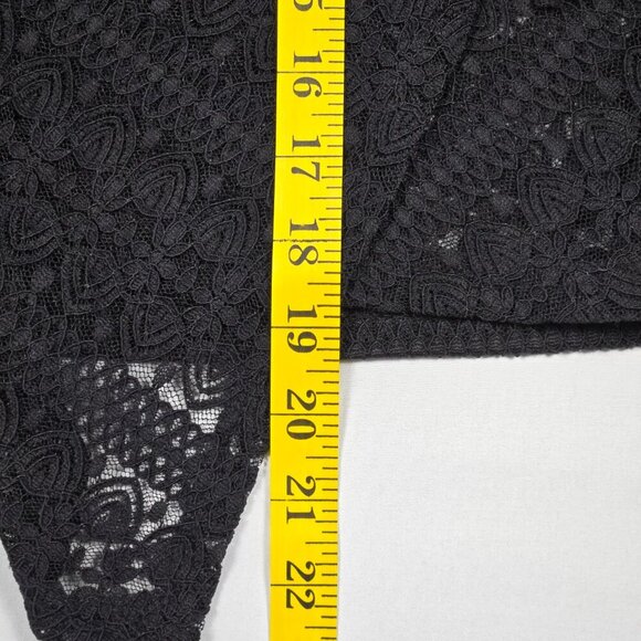 LUODING Gothic Black Lace Wrap Top w/ Grommet Corset Detail & Asymmetrical Hem - Picture 7 of 12